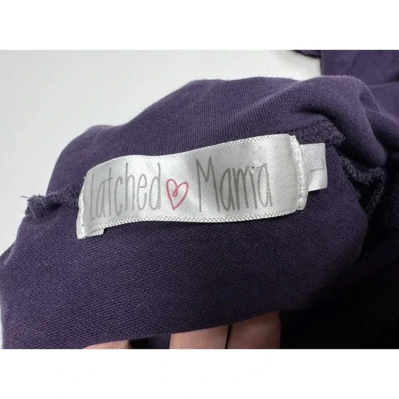 2 Latched Mama Purple Cowl Neck And Hooded Gray Sweatshirt size Large - Picture 9 of 15